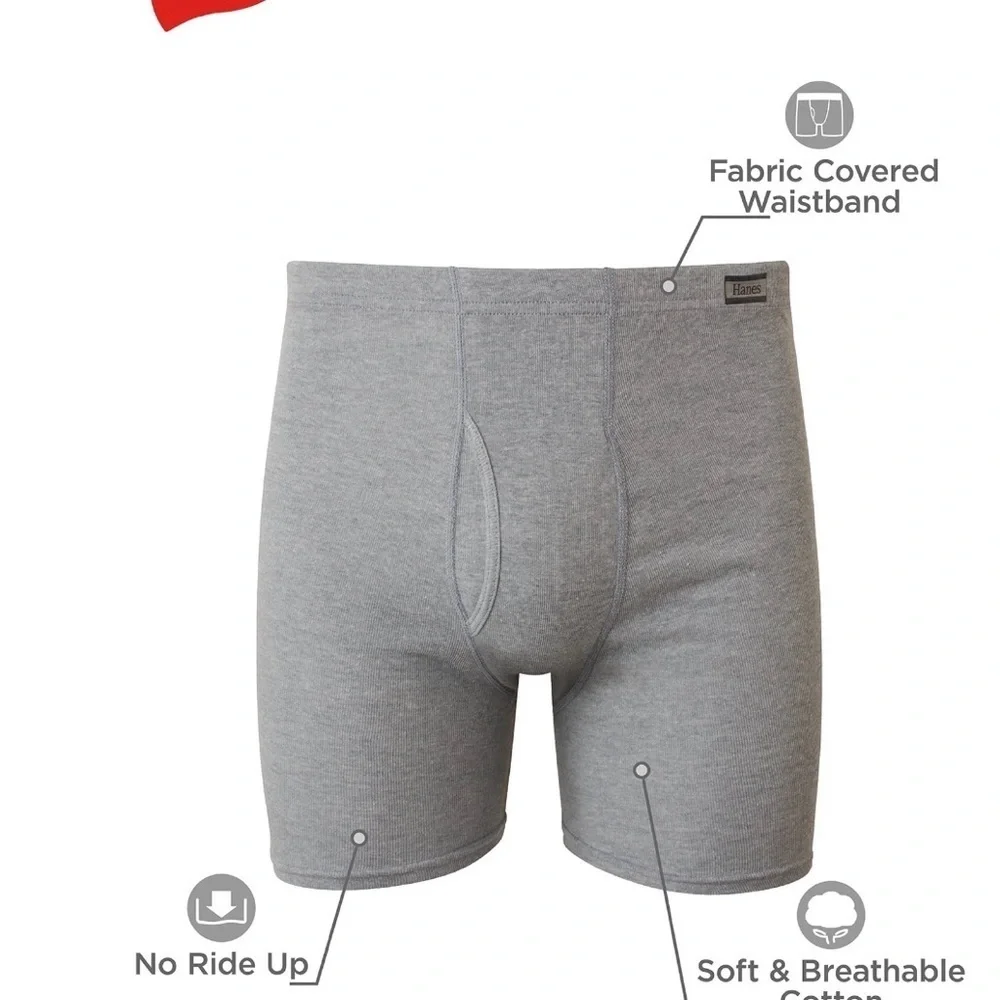 Hanes Men's Boxer Briefs, Moisture-wicking Breathable Boxer Briefs 2 Two Pack